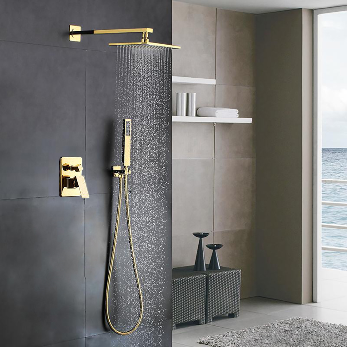 Fontana Balsamo Gold In-Wall Mixer Bathroom Shower Set